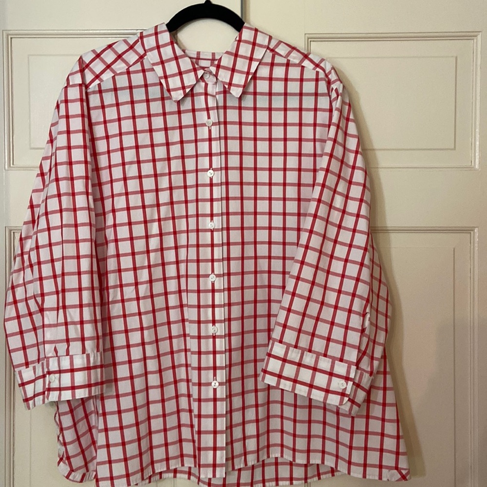 Women’s Foxcraft blouse, size 24, red & white plaid